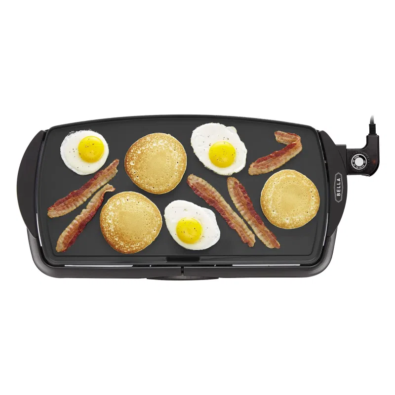 BELLA Electric Griddle, Aluminum, Black