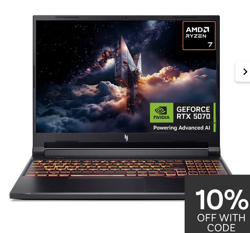 Acer Nitro V16 Ryzen 7 RTX 5070 16GB RAM 1TB 16in Gaming Laptop