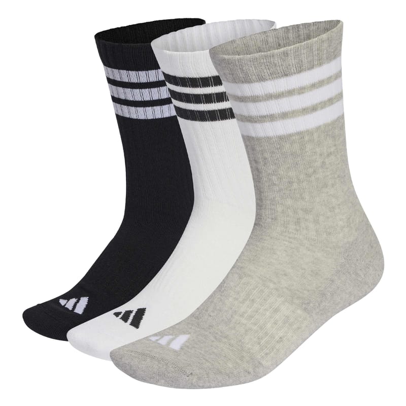 Adidas 3-Stripes Cushioned Crew Socks 3 Pair Pack UK 4.5-6