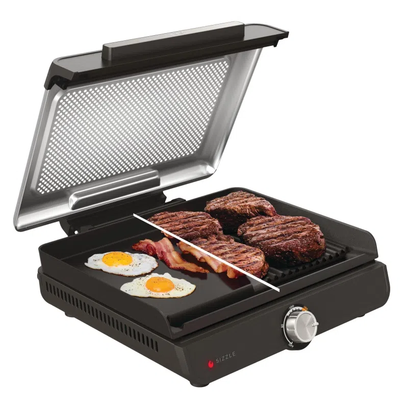 Ninja Sizzle Electric Indoor Grill & Flat Plate - Grey GR101UK
