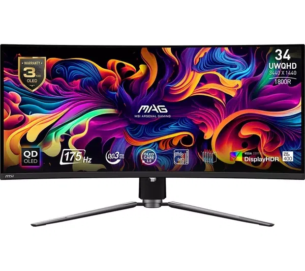 MSI MAG 341CQP QD 34” Curved OLED Gaming Monitor