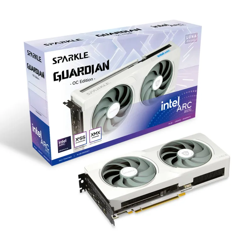 Intel ARC B570 GUARDIAN OC 10GB GDDR6 White Graphics Card