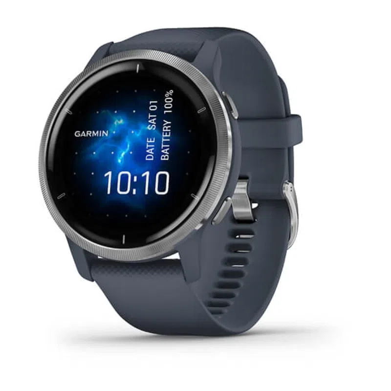 Garmin Venu 2 GPS Smartwatch, 43mm, AMOLED, Granite Blue