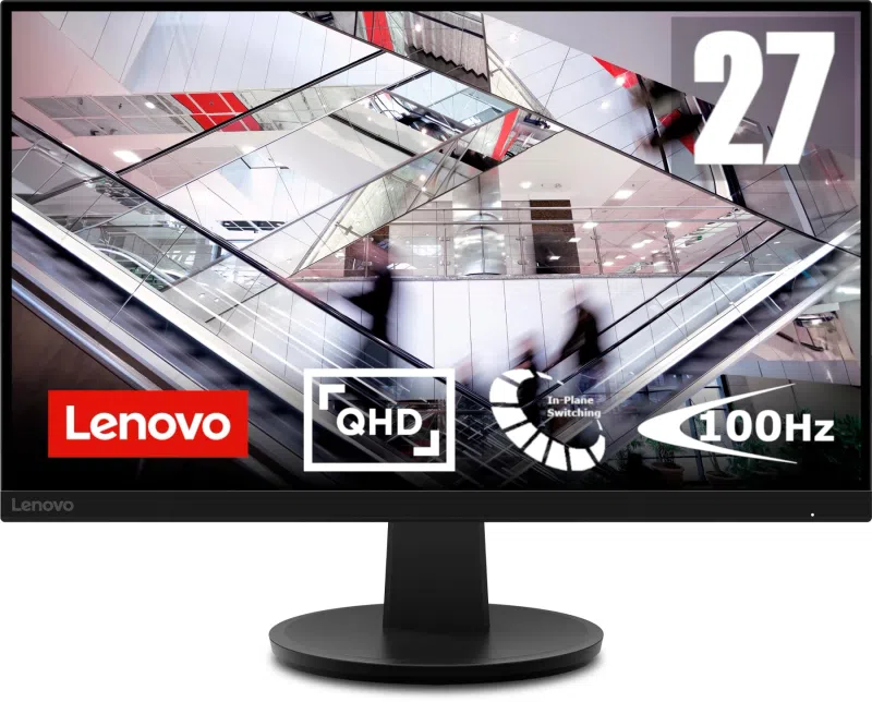 Lenovo N27q 27 inch QHD IPS Monitor - 1440p, 48-100Hz, 4ms, HDMI 2.1, DP