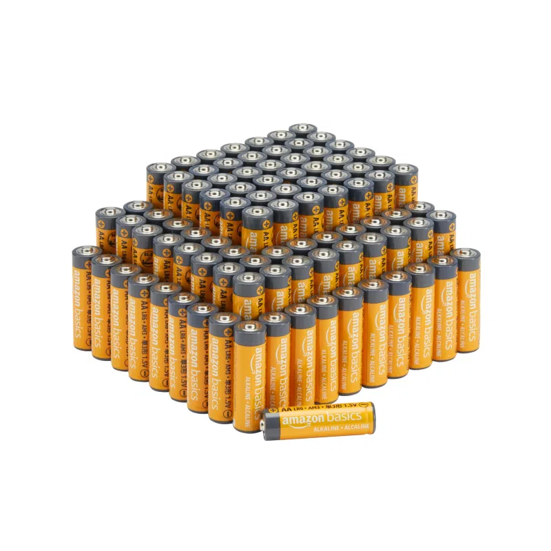 Amazon Basics 100-Pack AA Alkaline High-Performance Batteries