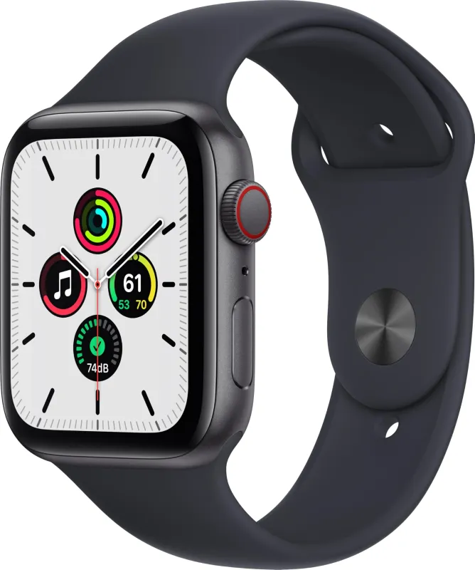 Apple Watch SE GPS and Cellular 44mm Space Gray Aluminum Case and Midnight Sport Band