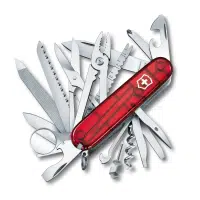 Victorionx Swiss Champ Knife, 33-Function Medium, Blade & Scissors, Red Transparent